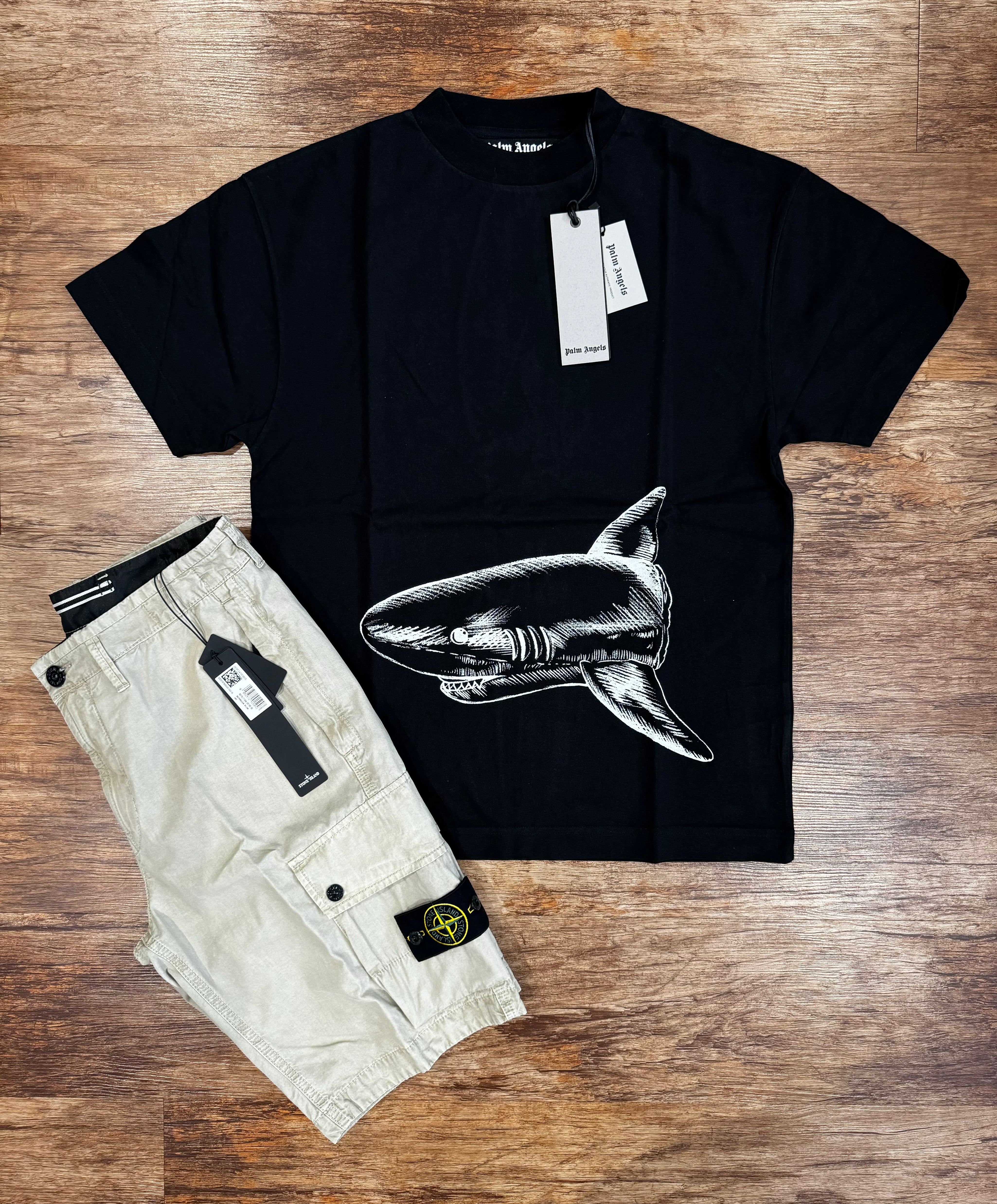 PALM ANGELS ‘BROKEN SHARK’ T-SHIRT - BLACK