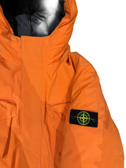 JUNIOR STONE ISLAND HOODED CARGO DOWN JACKET - ORANGE