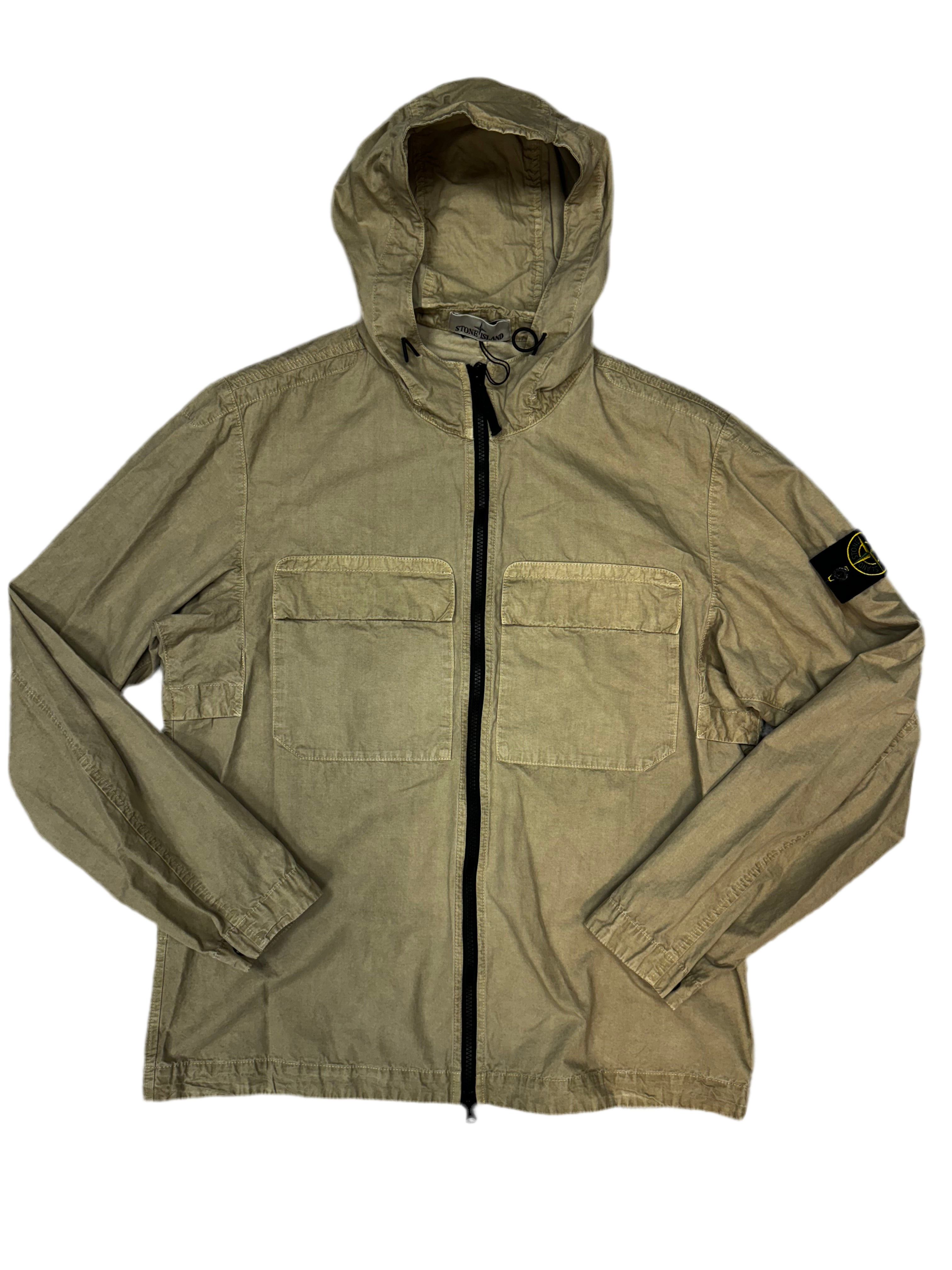 STONE ISLAND HOODED OVER-SHIRT - BEIGE – Trent_End_Clothing
