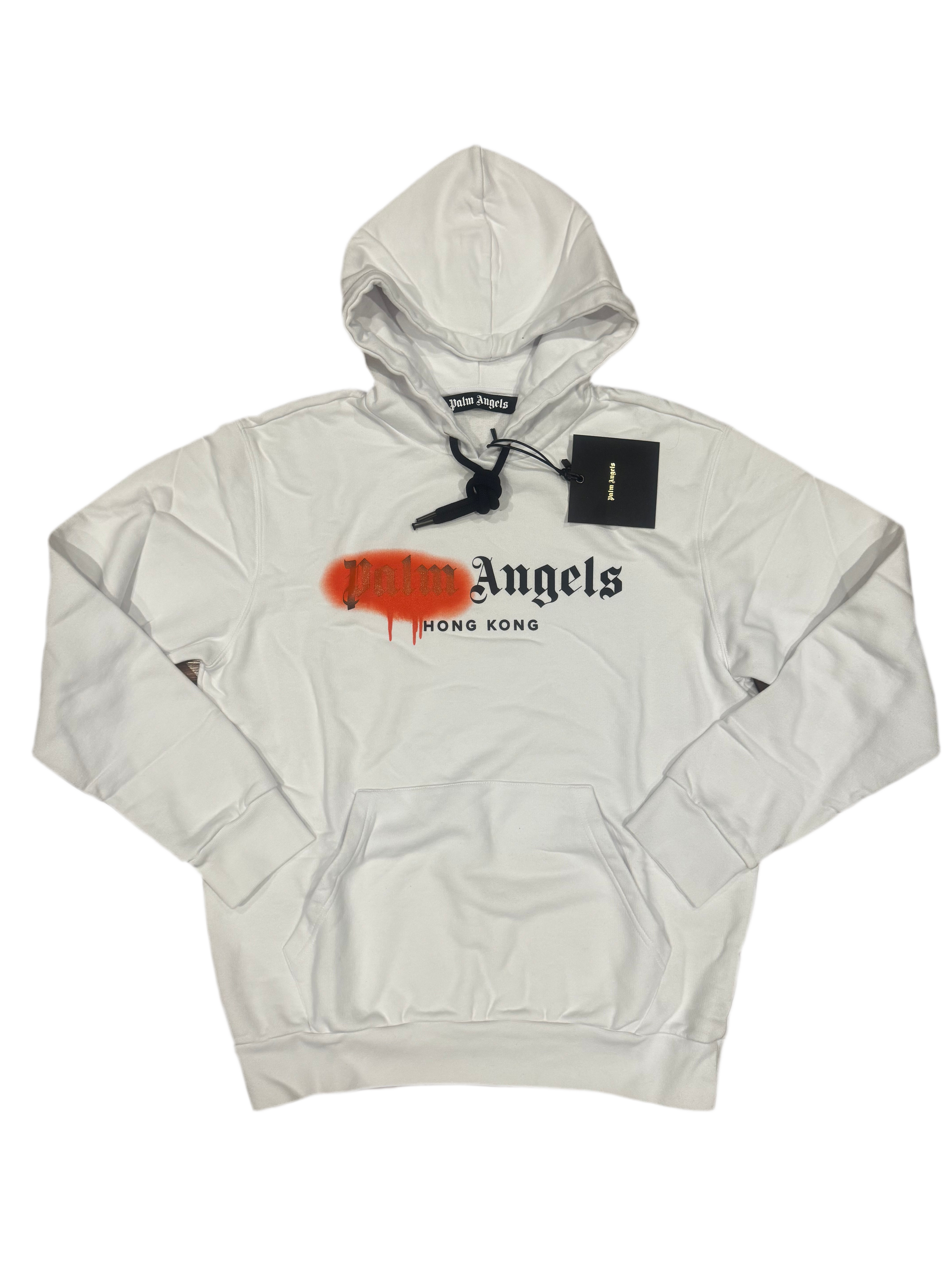 PALM ANGELS Hong Kong Sprayed Hoodie white