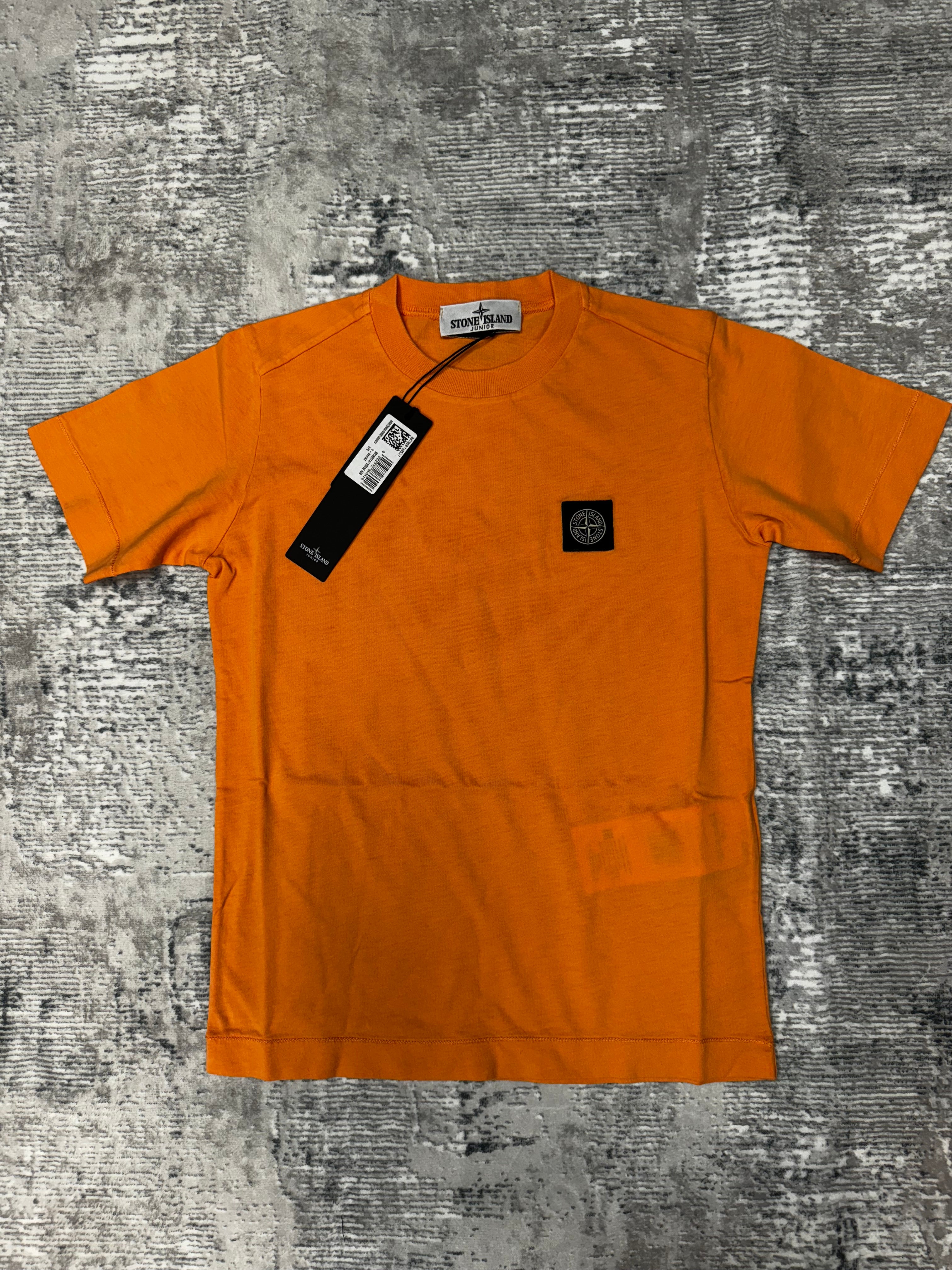 JUNIOR STONE ISLAND LOGO PATCH T-SHIRT - ORANGE – Trent_End_Clothing