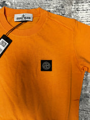 JUNIOR STONE ISLAND LOGO PATCH T-SHIRT - ORANGE