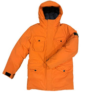 JUNIOR STONE ISLAND HOODED CARGO DOWN JACKET - ORANGE