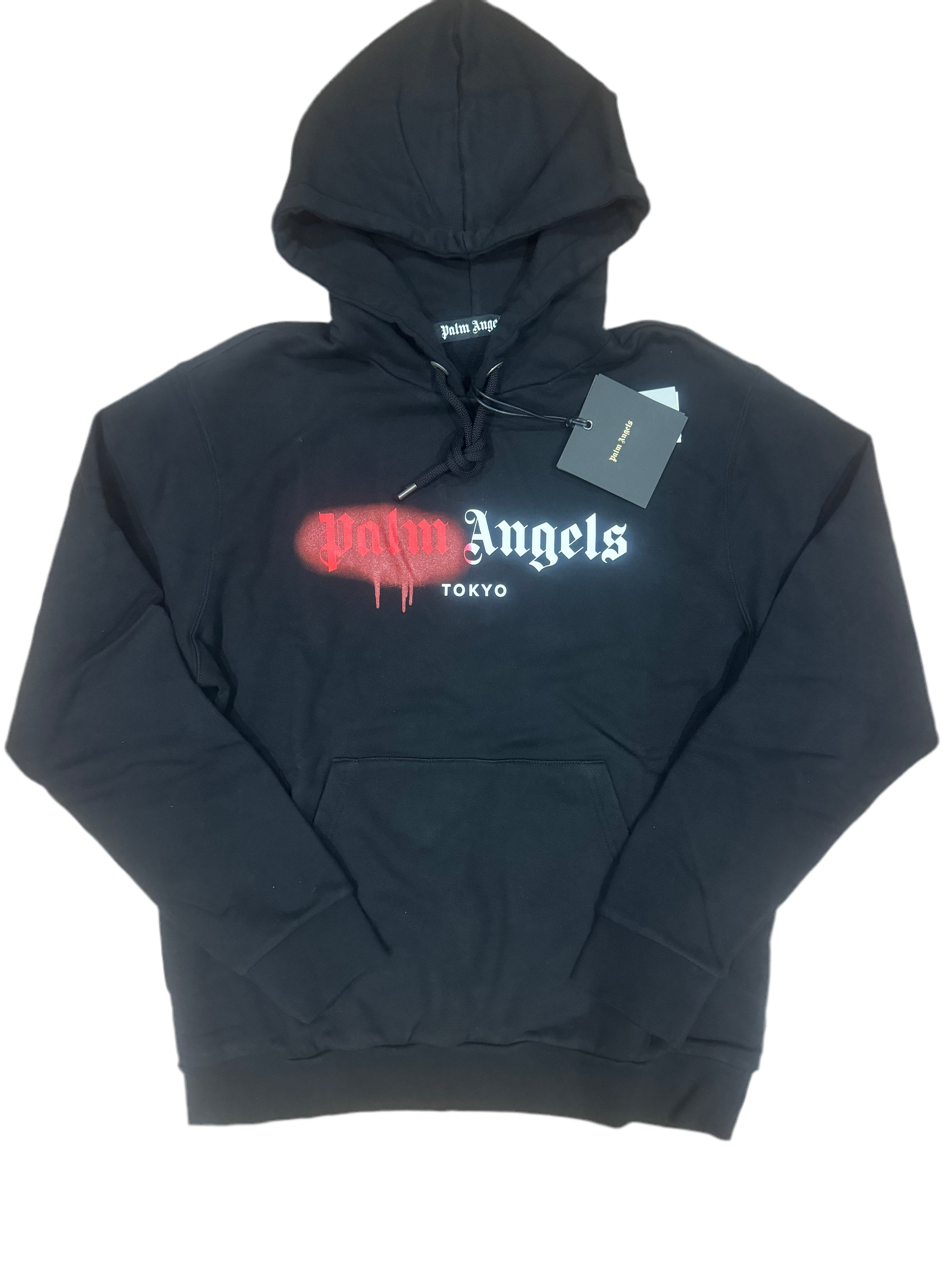 PALM ANGELS Tokyo sprayed hoodie - black