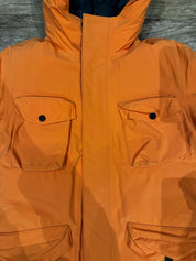 JUNIOR STONE ISLAND HOODED CARGO DOWN JACKET - ORANGE