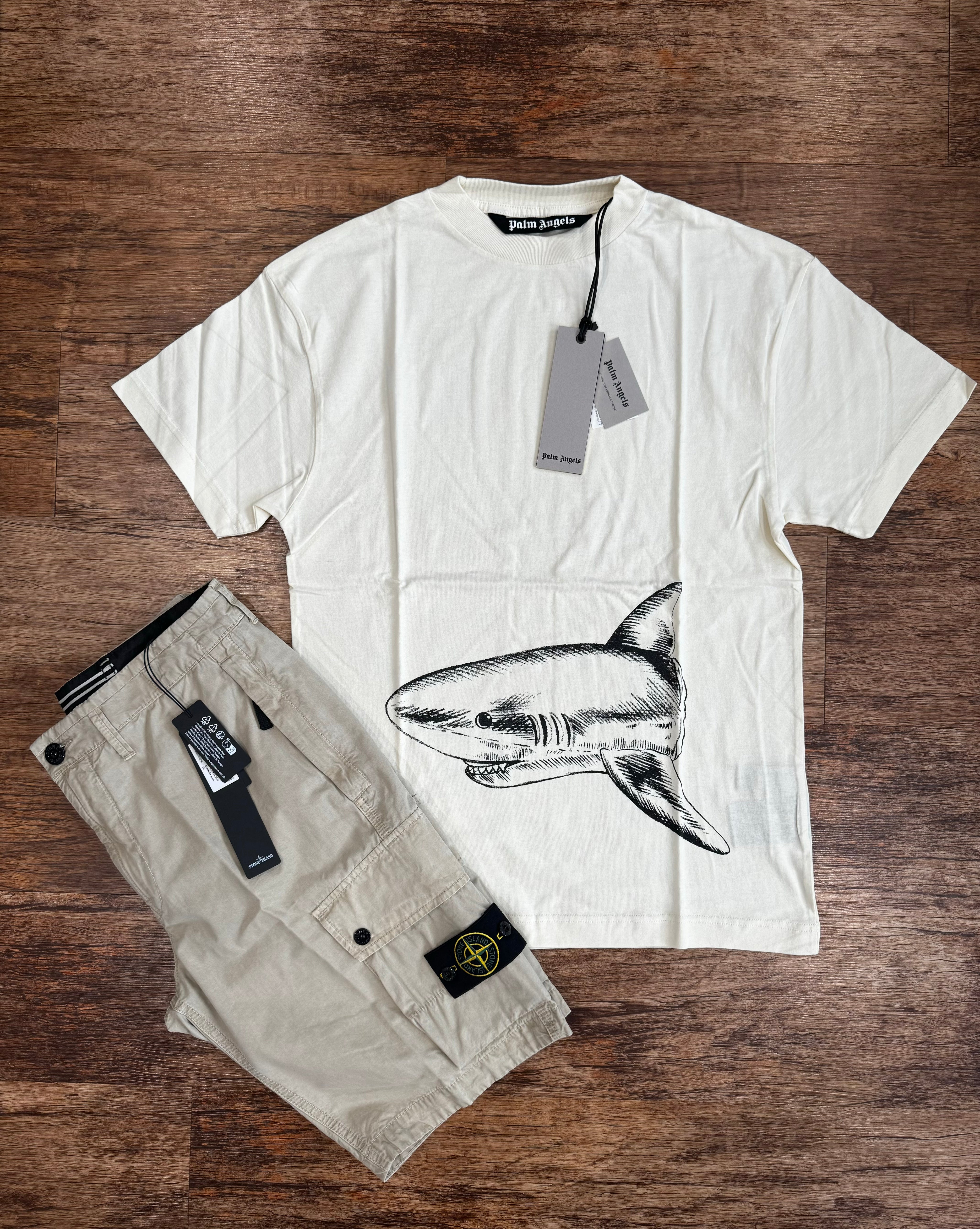 PALM ANGELS ‘BROKEN SHARK’ T-SHIRT - OFF WHITE