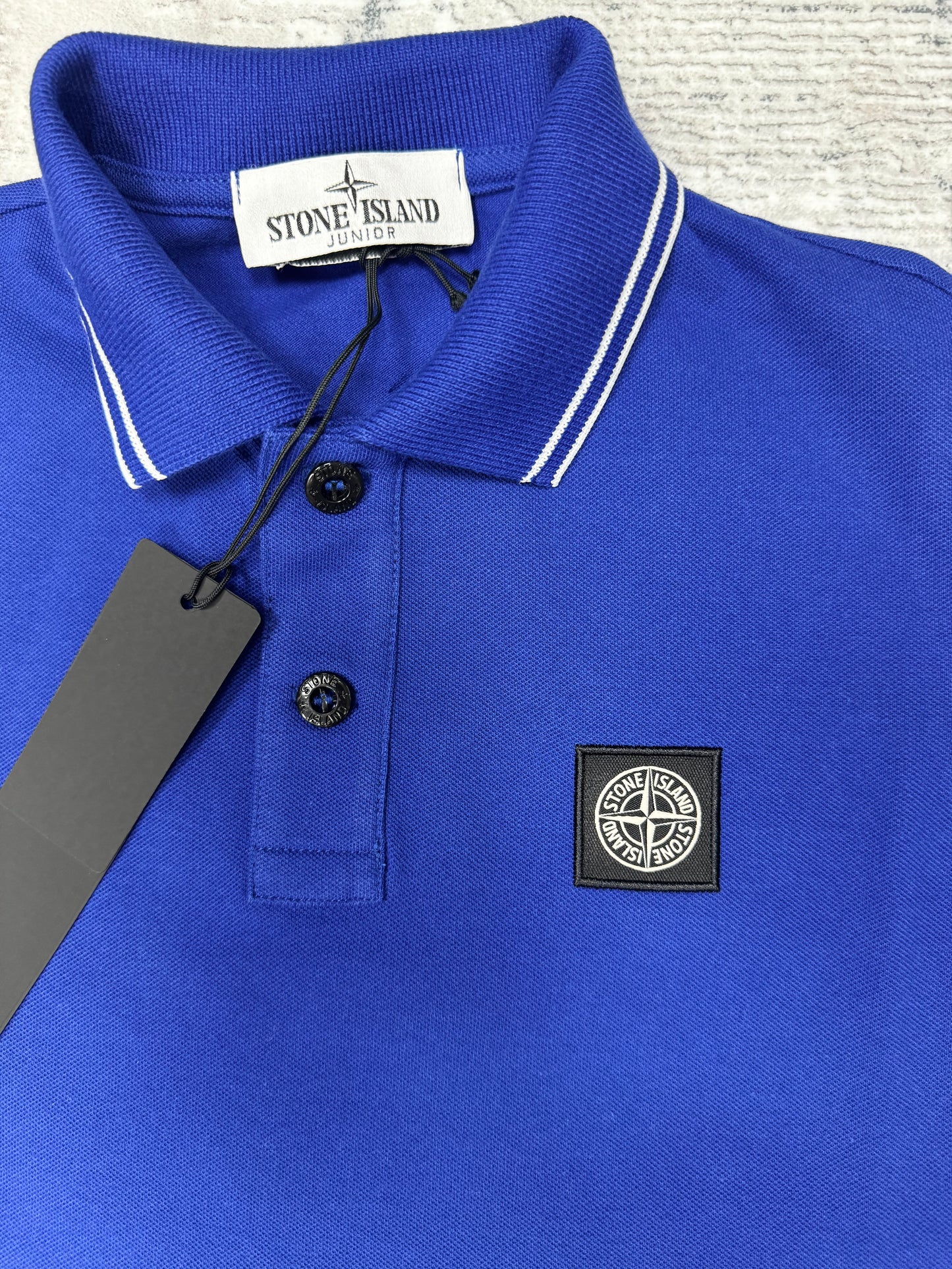 JUNIOR STONE ISLAND POLO T-SHIRT - ROYAL BLUE