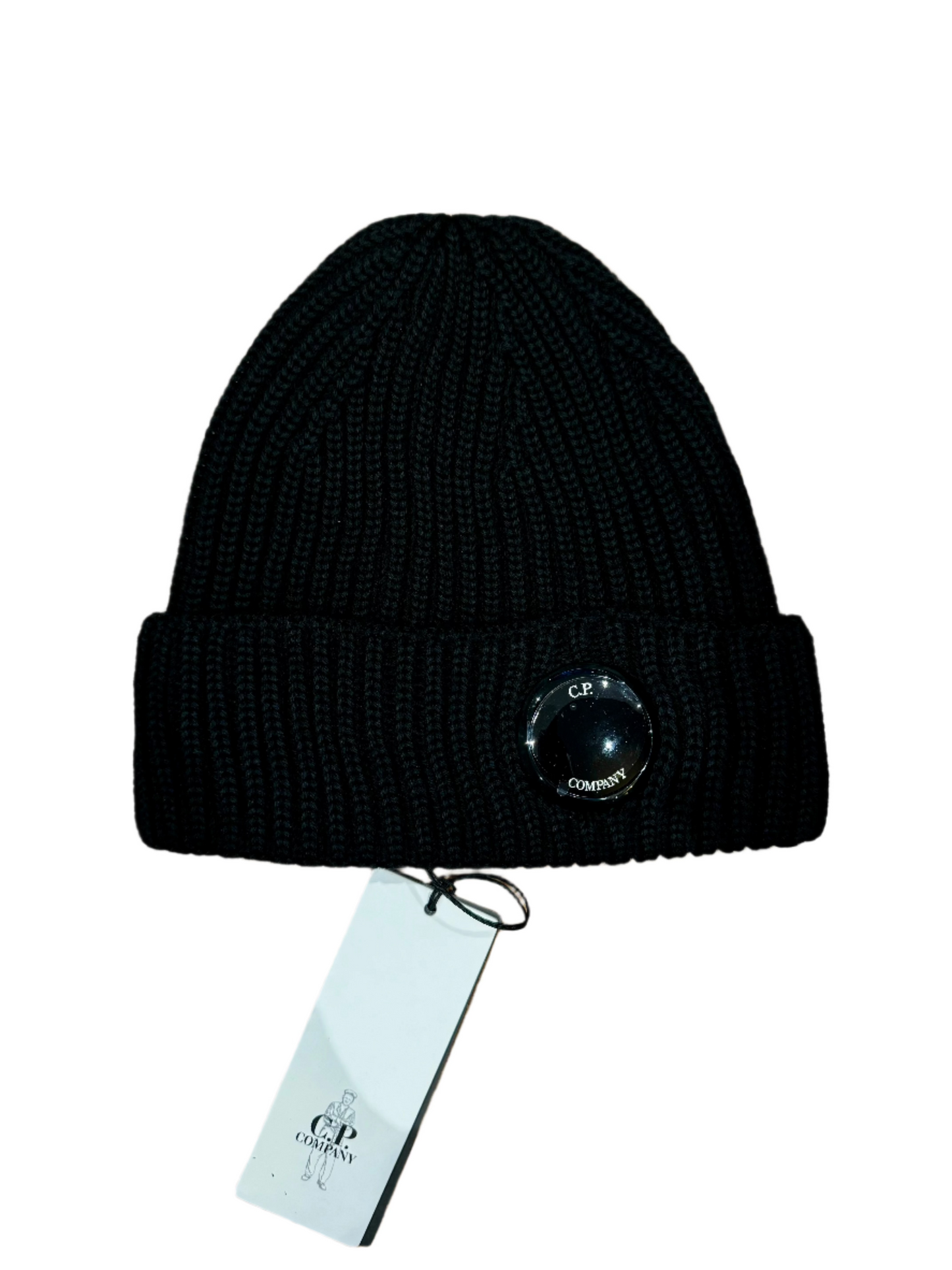 CP COMPANY KNIT BEANIE - BLACK