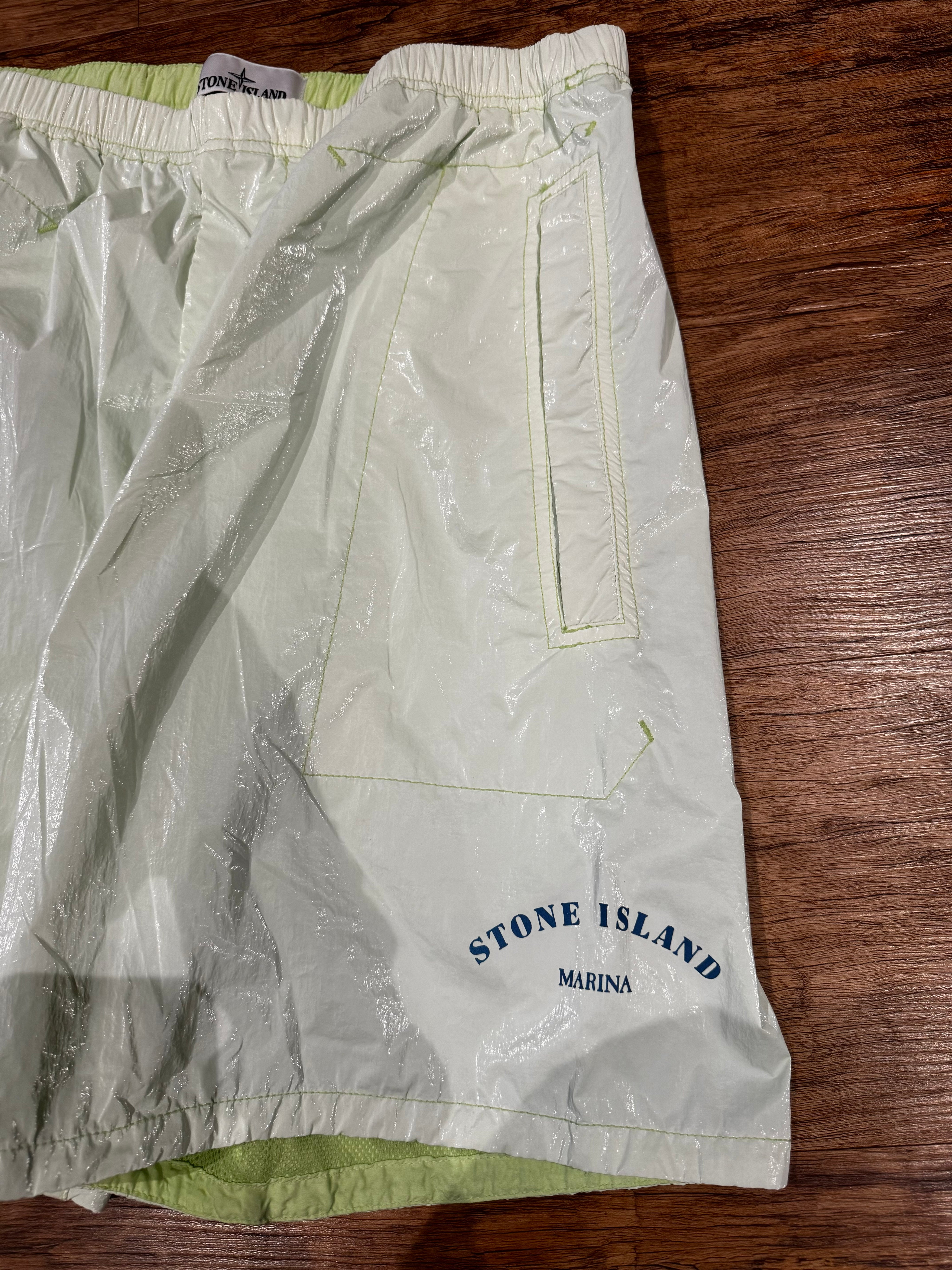 STONE ISLAND MARINA LOGO HOODED JACKET & SHORT SET - MINT