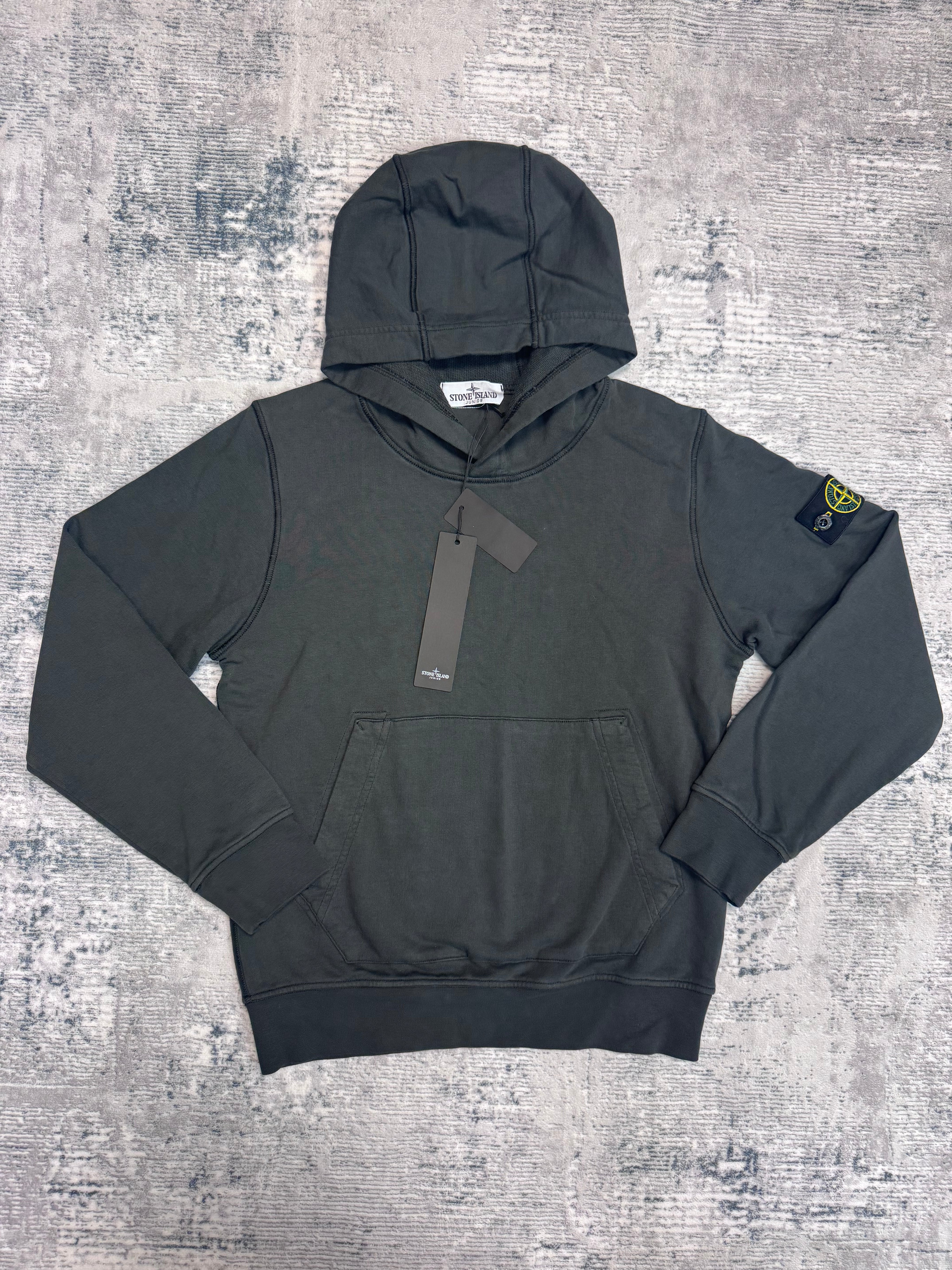 JUNIOR STONE ISLAND HOODIE - LEAD GREY