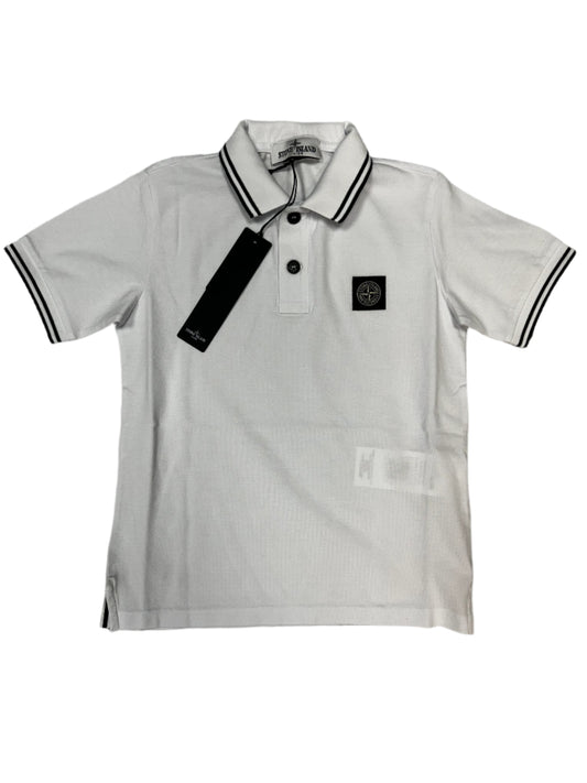 JUNIOR STONE ISLAND POLO T-SHIRT - WHITE