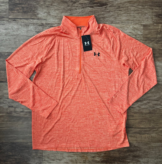 UNDER ARMOUR - TECH2.0 1/4 ZIP TOP - ORANGE BLAST