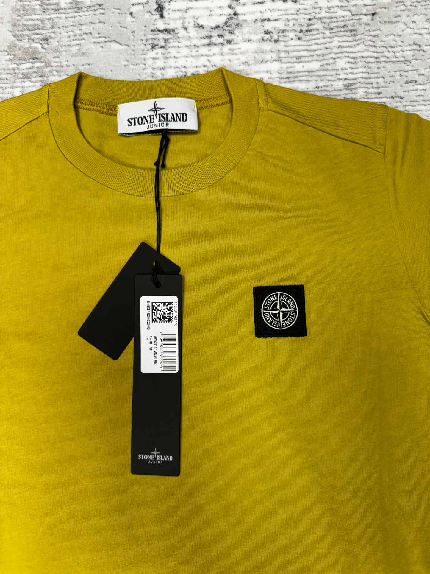 JUNIOR STONE ISLAND LOGO PATCH T-SHIRT - LIGHT MUSTARD