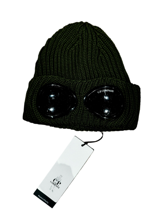 CP COMPANY GOGGLE KNIT HAT - IVY GREEN