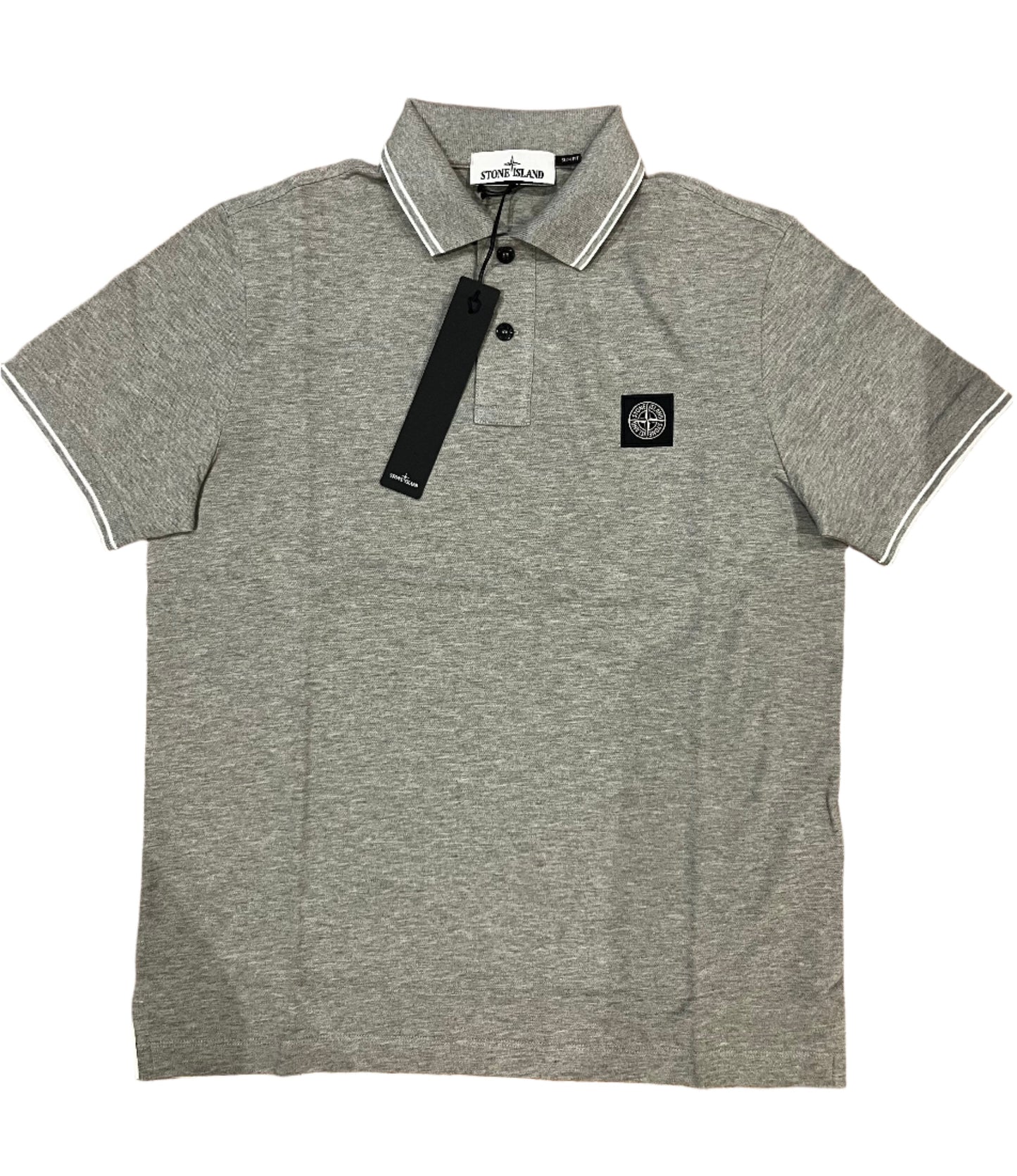 STONE ISLAND - POLO T-SHIRT - GREY