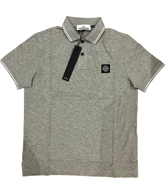 STONE ISLAND - POLO T-SHIRT - GREY