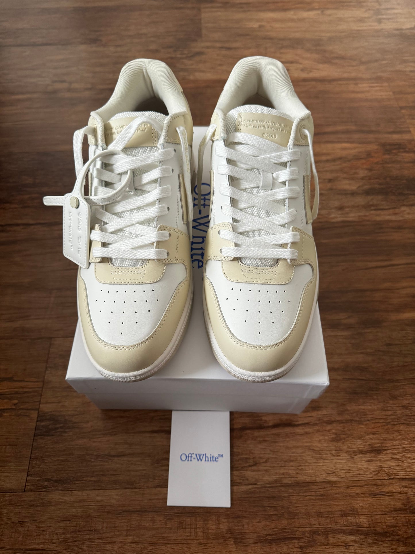 OFF-WHITE-OUT OF OFFICE CALF LEATHER WHITE BEIGE OFF WHITE