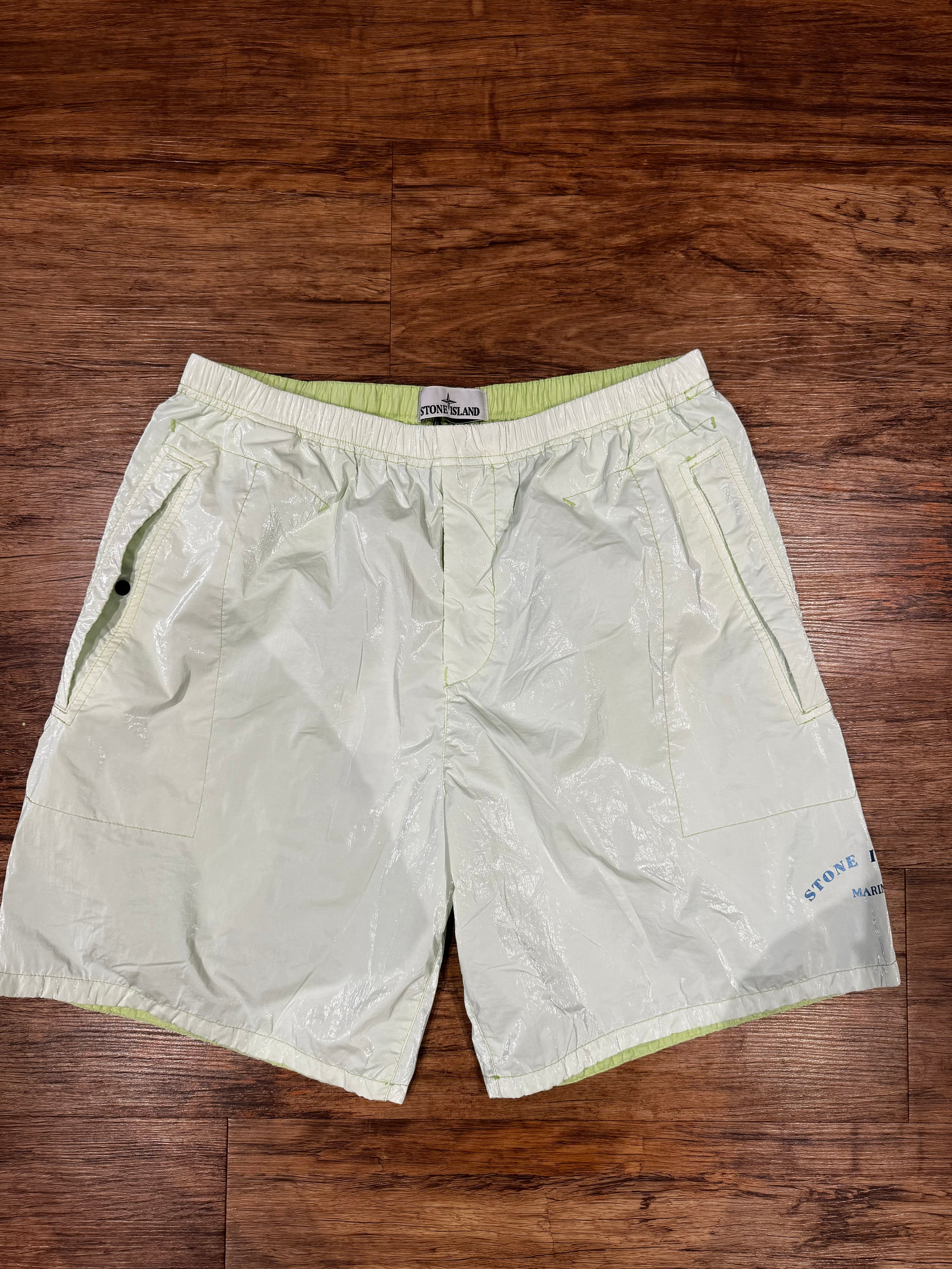 STONE ISLAND MARINA LOGO HOODED JACKET & SHORT SET - MINT