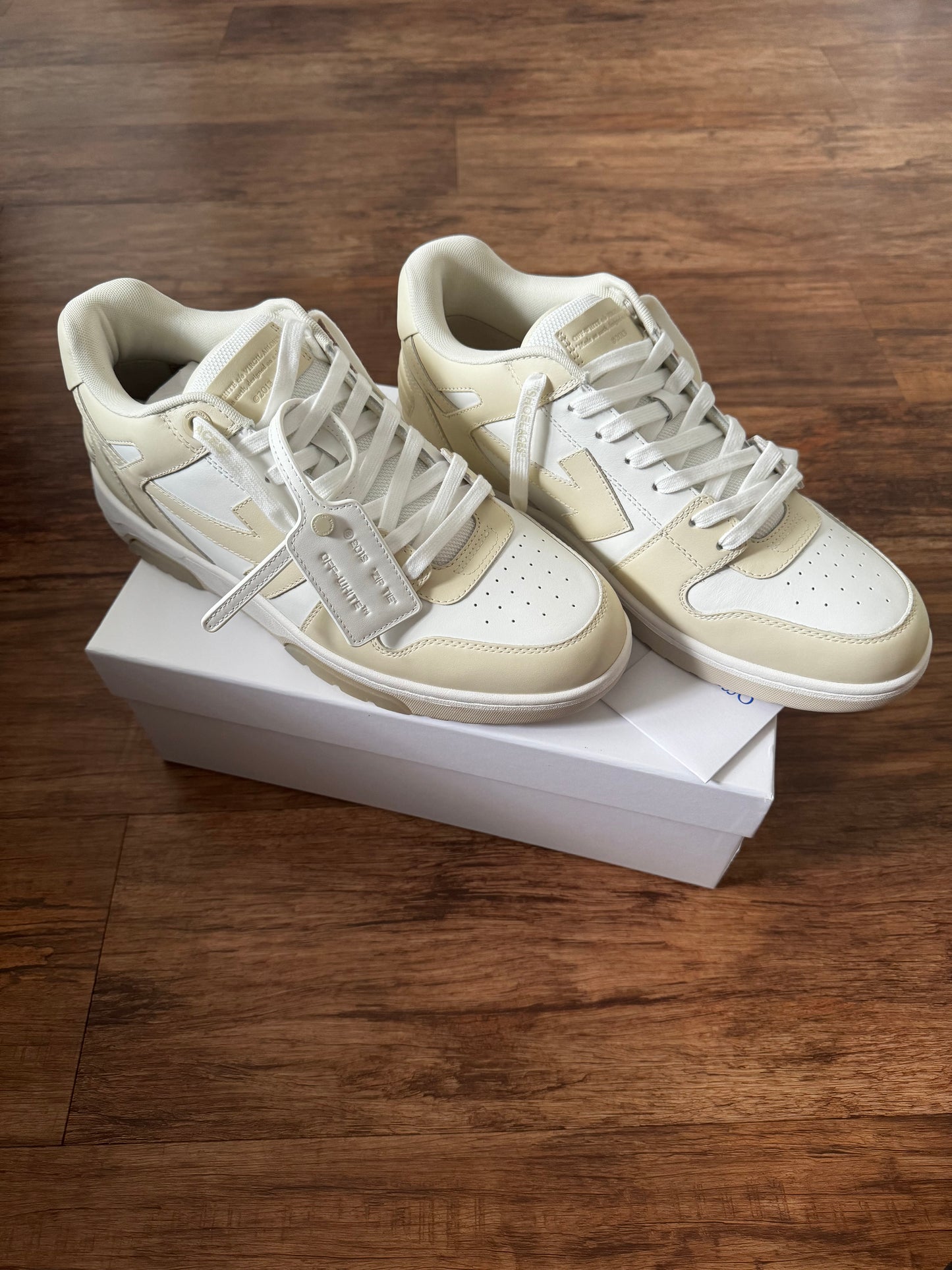 OFF-WHITE-OUT OF OFFICE CALF LEATHER WHITE BEIGE OFF WHITE