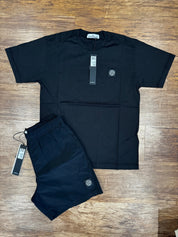 STONE ISLAND LOGO PATCH T-SHIRT BLACK