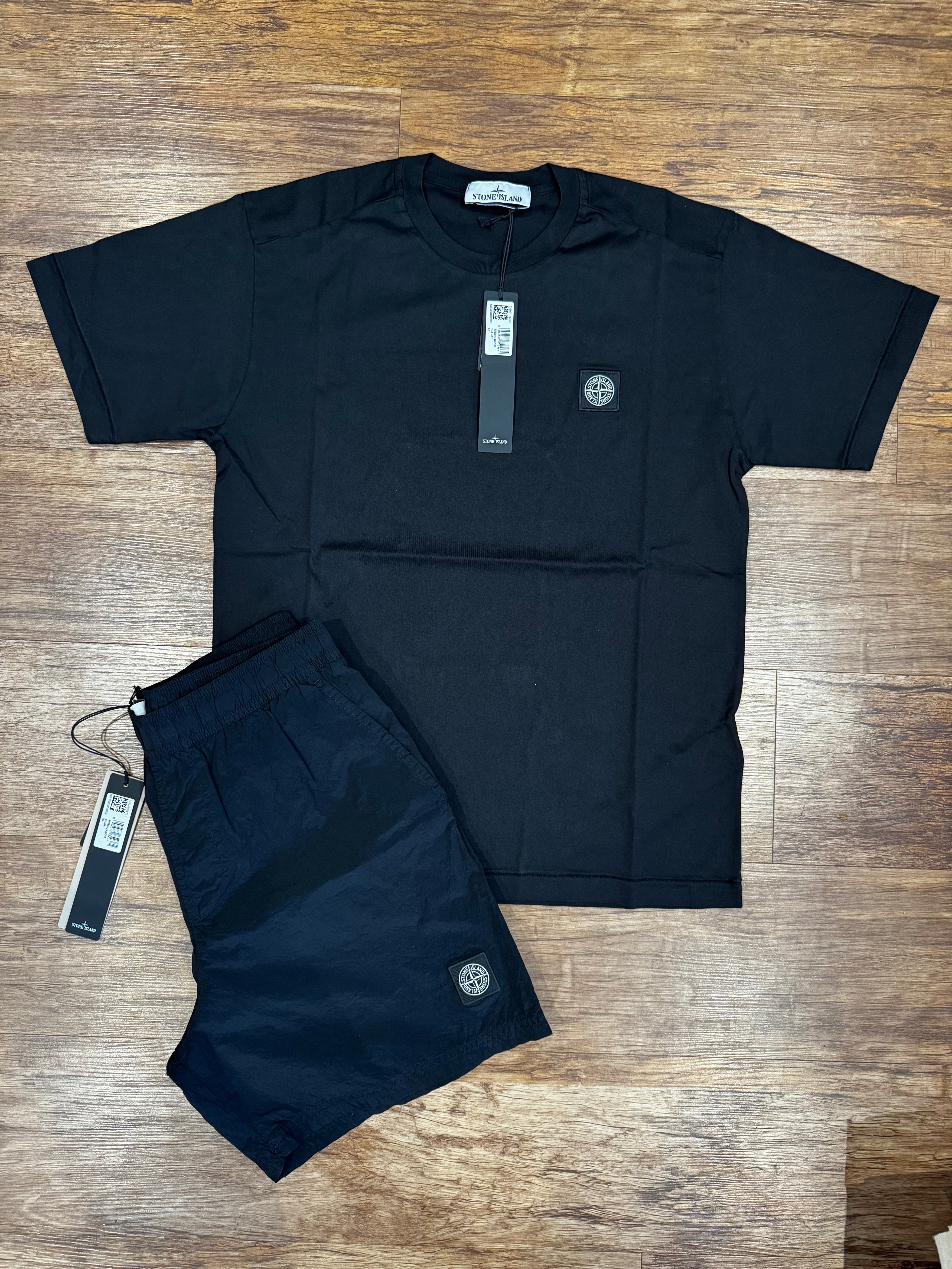 STONE ISLAND LOGO PATCH T-SHIRT BLACK
