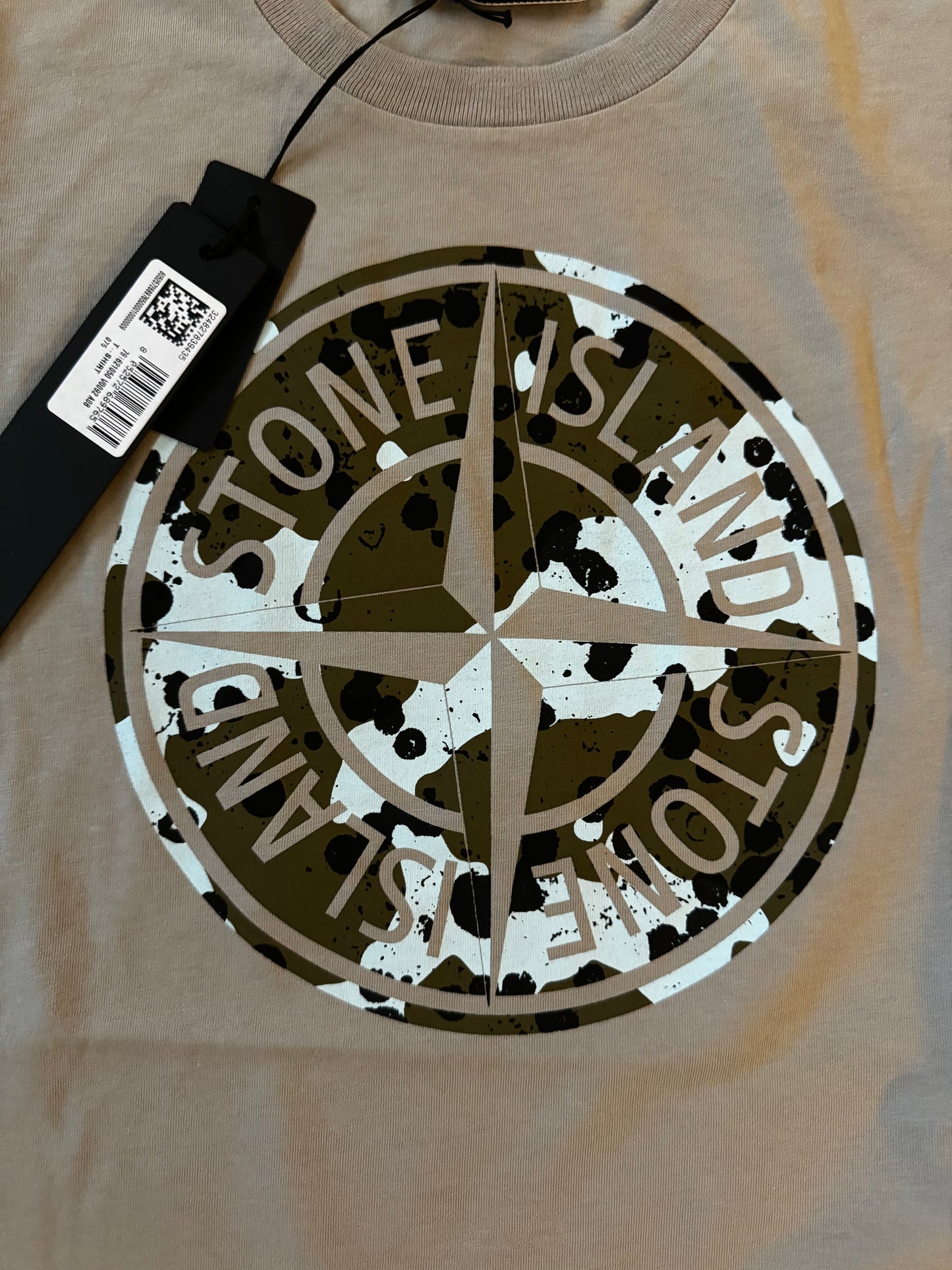 JUNIOR STONE ISLAND- COMPASS LOGO-PRINT COTTON T-SHIRT