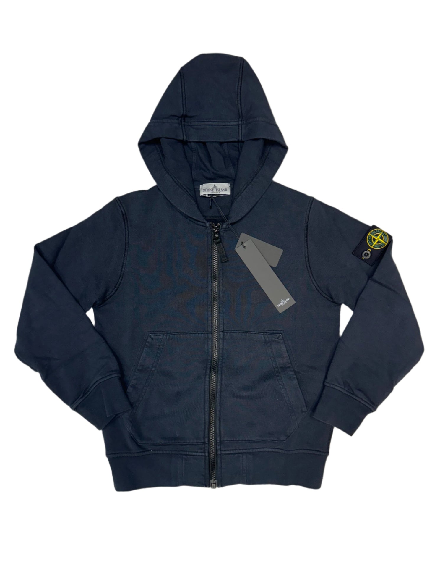 JUNIOR STONE ISLAND ZIP HOODIE - NAVY