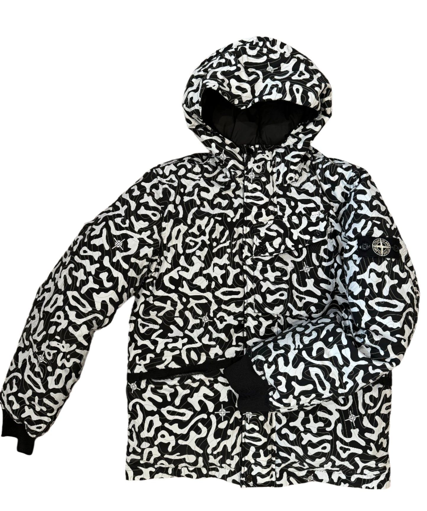 JUNIOR STONE ISLAND CAMOUFLAGE PRINT PUFFER