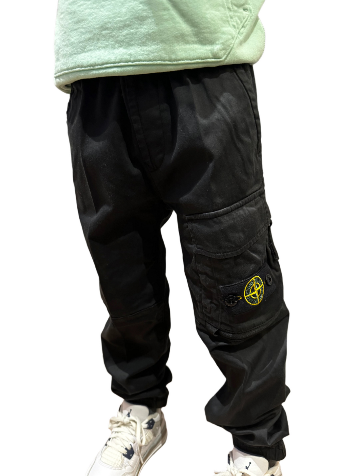 JUNIOR STONE ISLAND CARGOS - BLACK