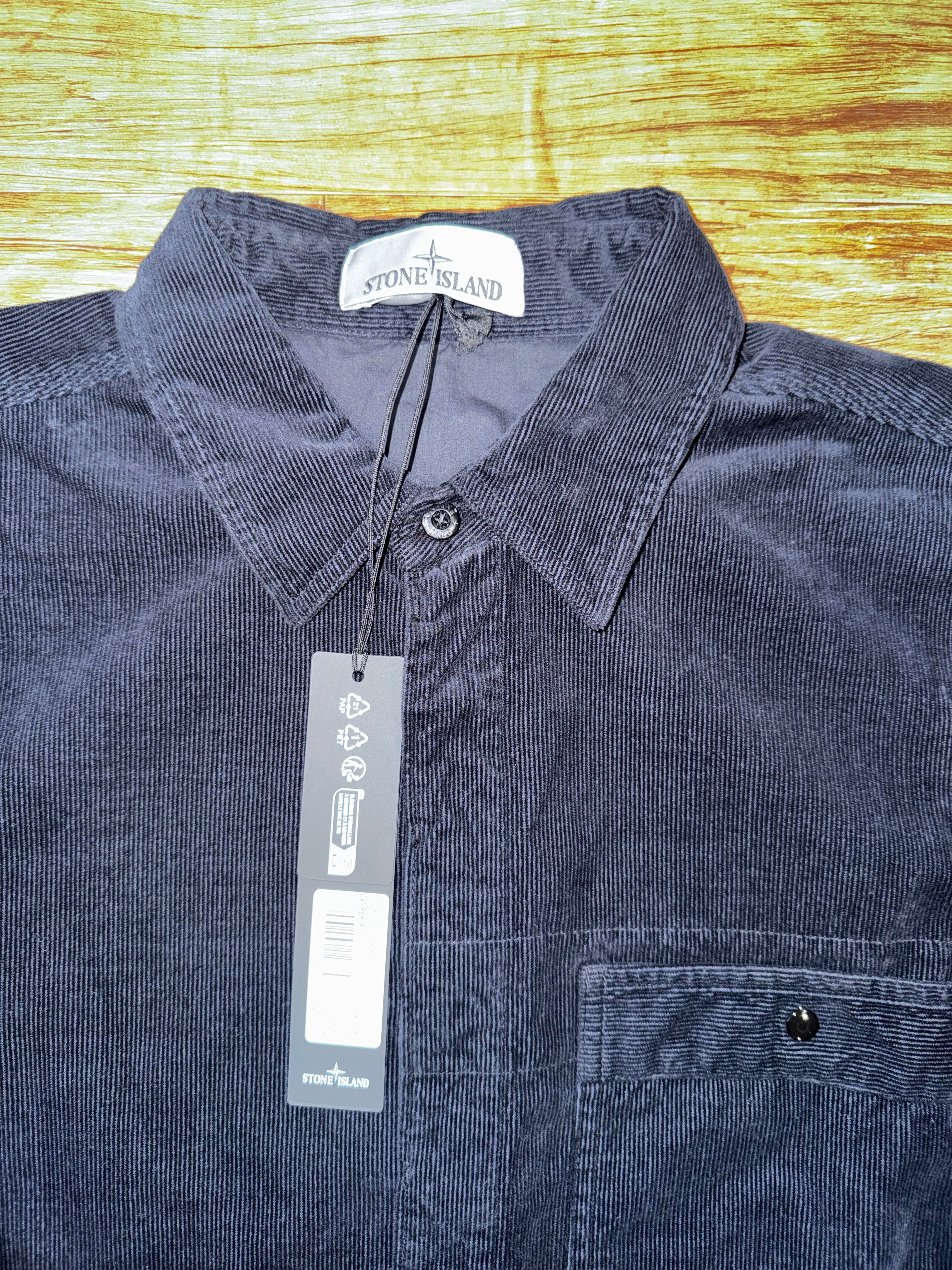 STONE ISLAND CORDUROY OVERSHIRT - NAVY