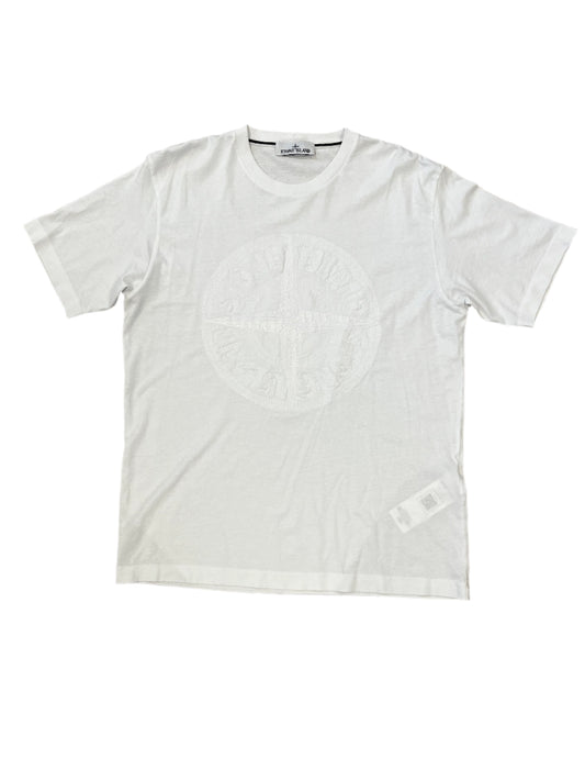 STONE ISLAND - COMPASS LOGO T-SHIRT - WHITE