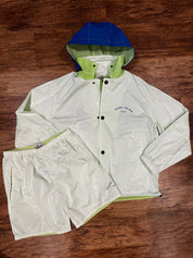 STONE ISLAND MARINA LOGO HOODED JACKET & SHORT SET - MINT