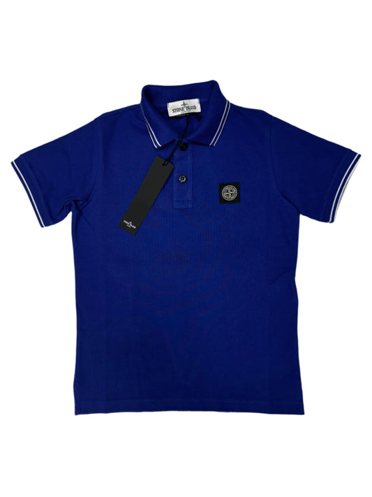 JUNIOR STONE ISLAND POLO T-SHIRT - ROYAL BLUE