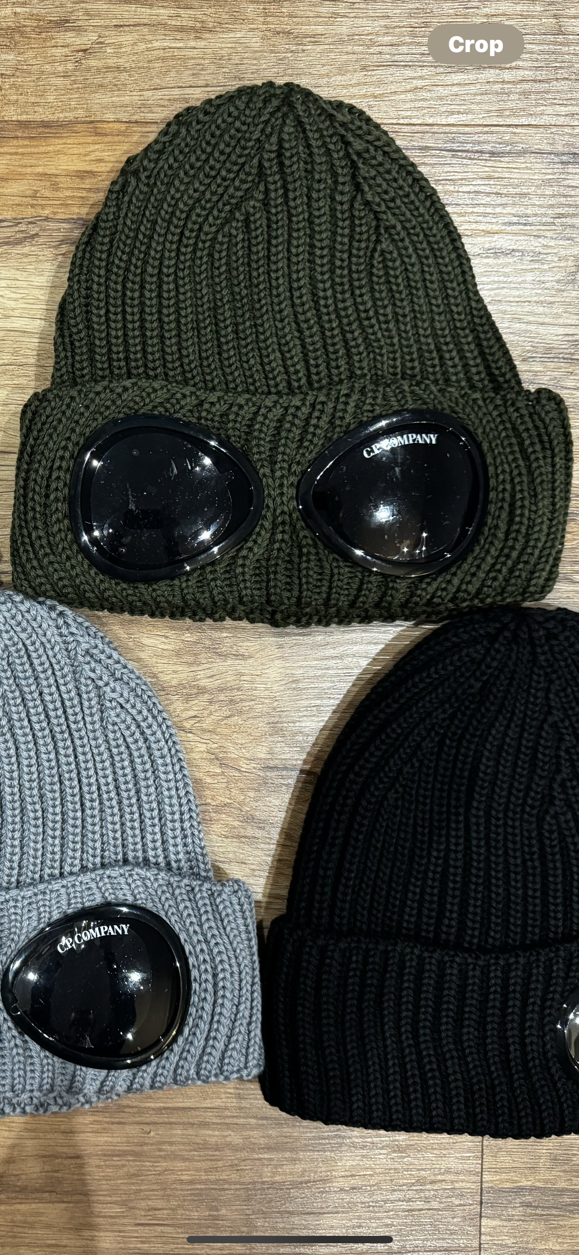 CP COMPANY GOGGLE KNIT HAT - IVY GREEN