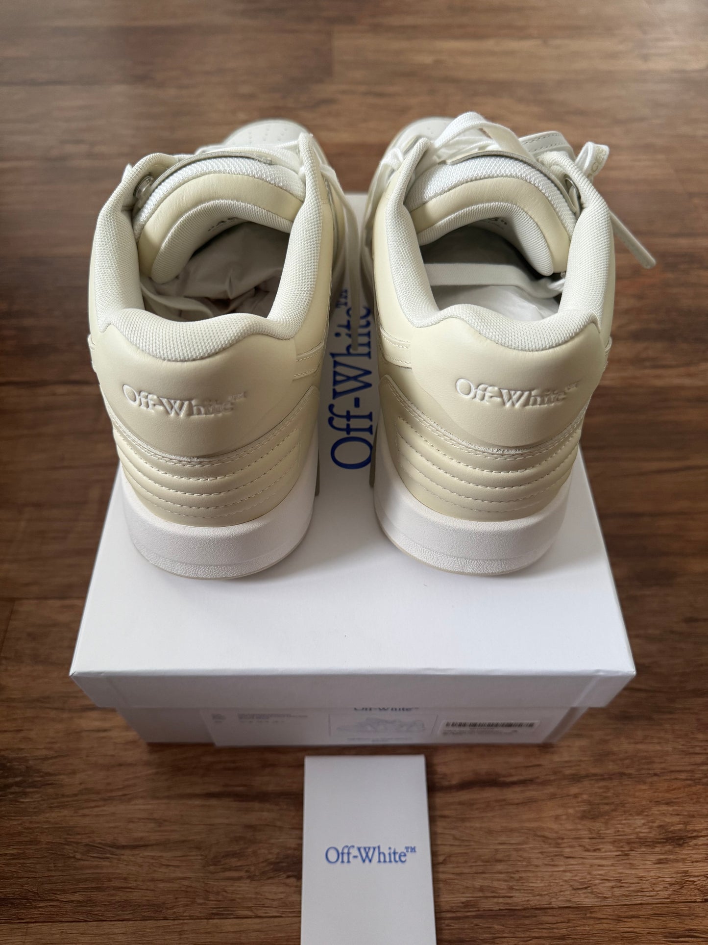 OFF-WHITE-OUT OF OFFICE CALF LEATHER WHITE BEIGE OFF WHITE