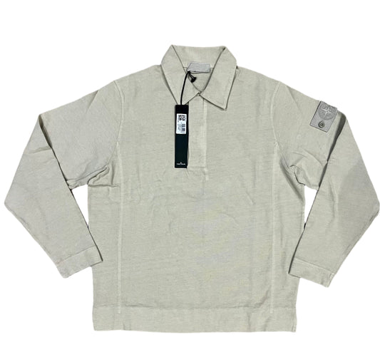 STONE ISLAND - GHOST POLO-COLLAR JUMPER - BEIGE