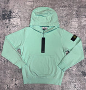 JUNIOR STONE ISLAND COMPASS PATCH HOODIE - MINT GREEN