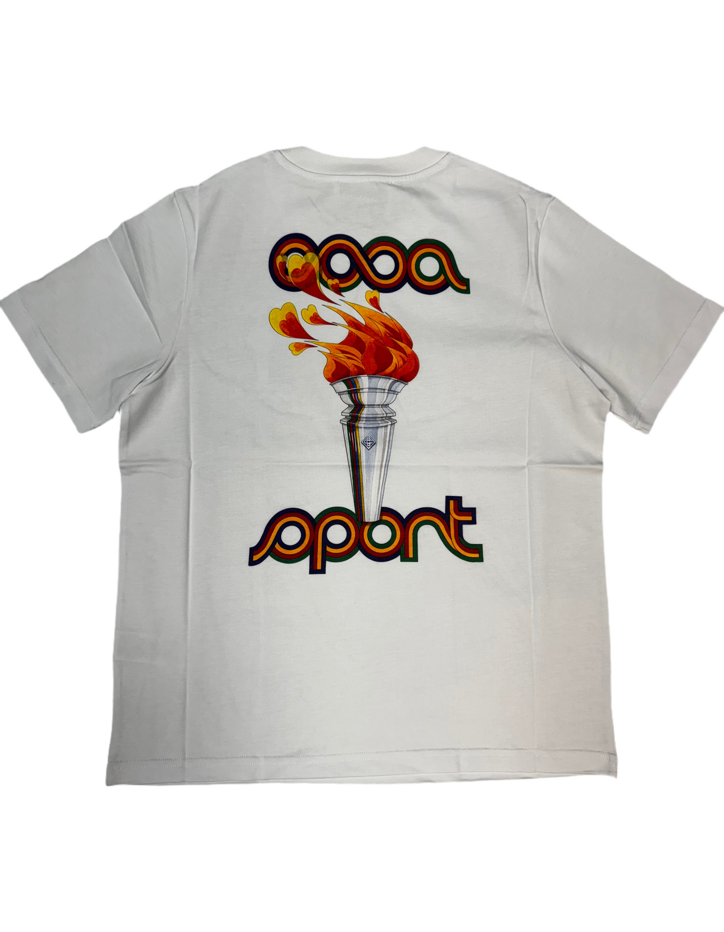 CASABLANCA LA FLAMME DU SPORT T-SHIRT - WHITE