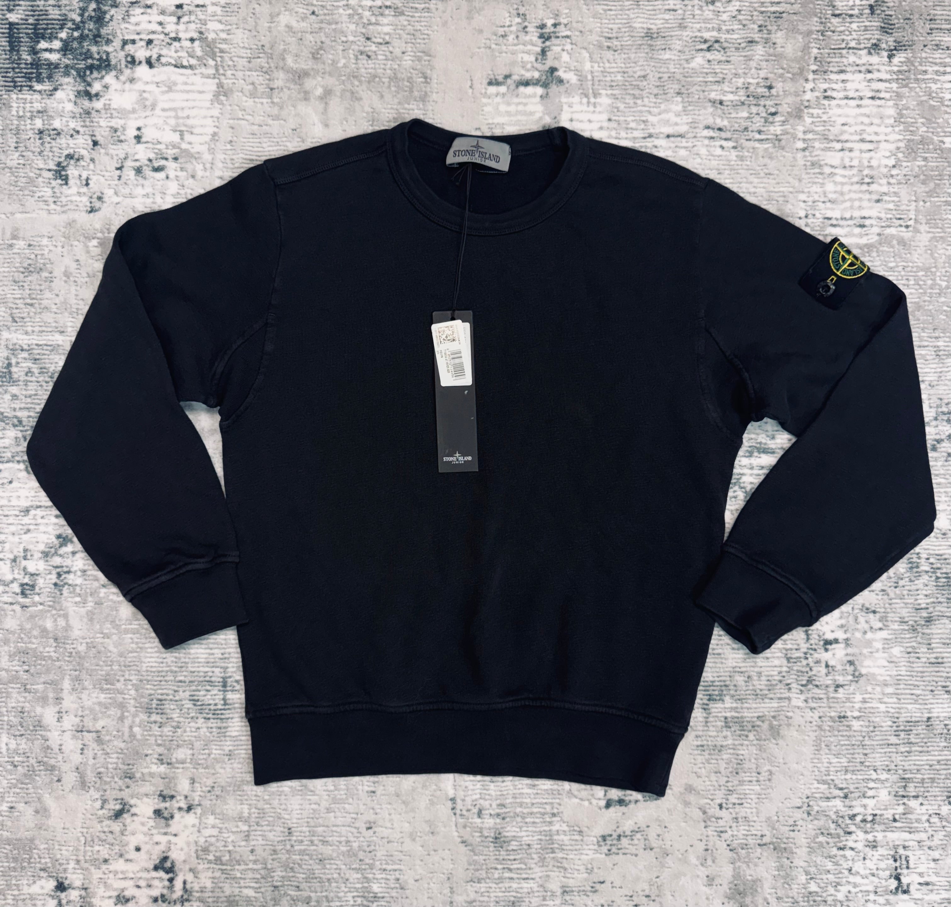 JUNIOR STONE ISLAND CREWNECK FELPA JUMPER - BLACK