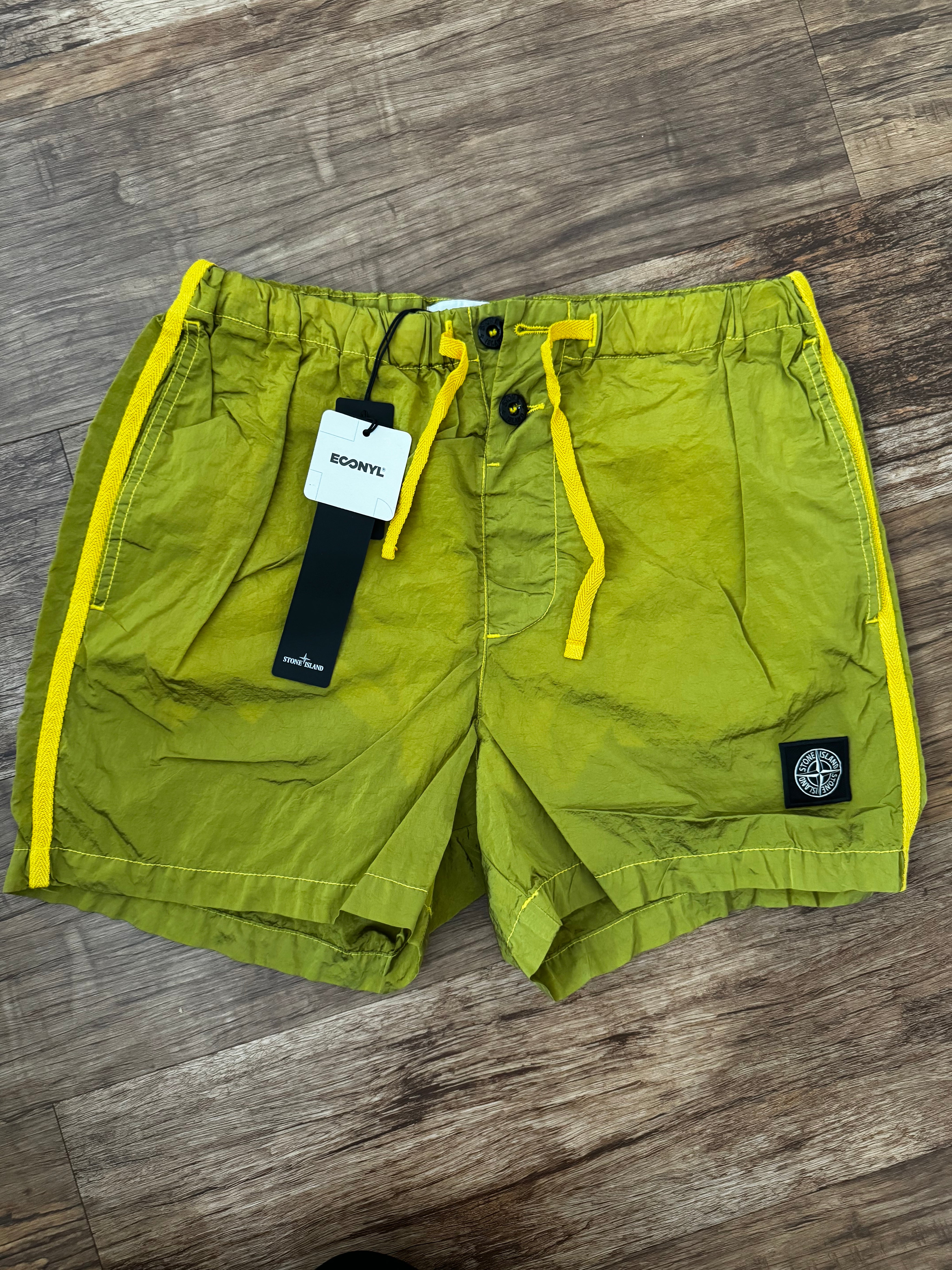 STONE ISLAND NYLON SWIM SHORTS YELLOW1