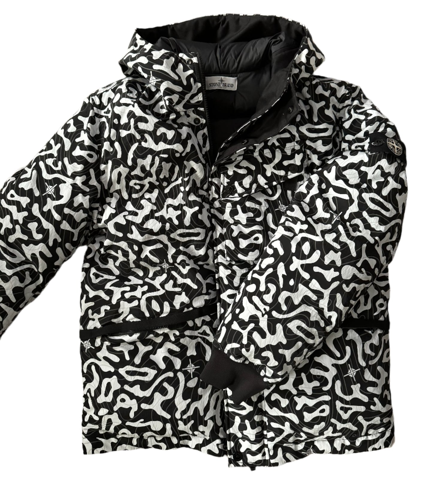 JUNIOR STONE ISLAND CAMOUFLAGE PRINT PUFFER