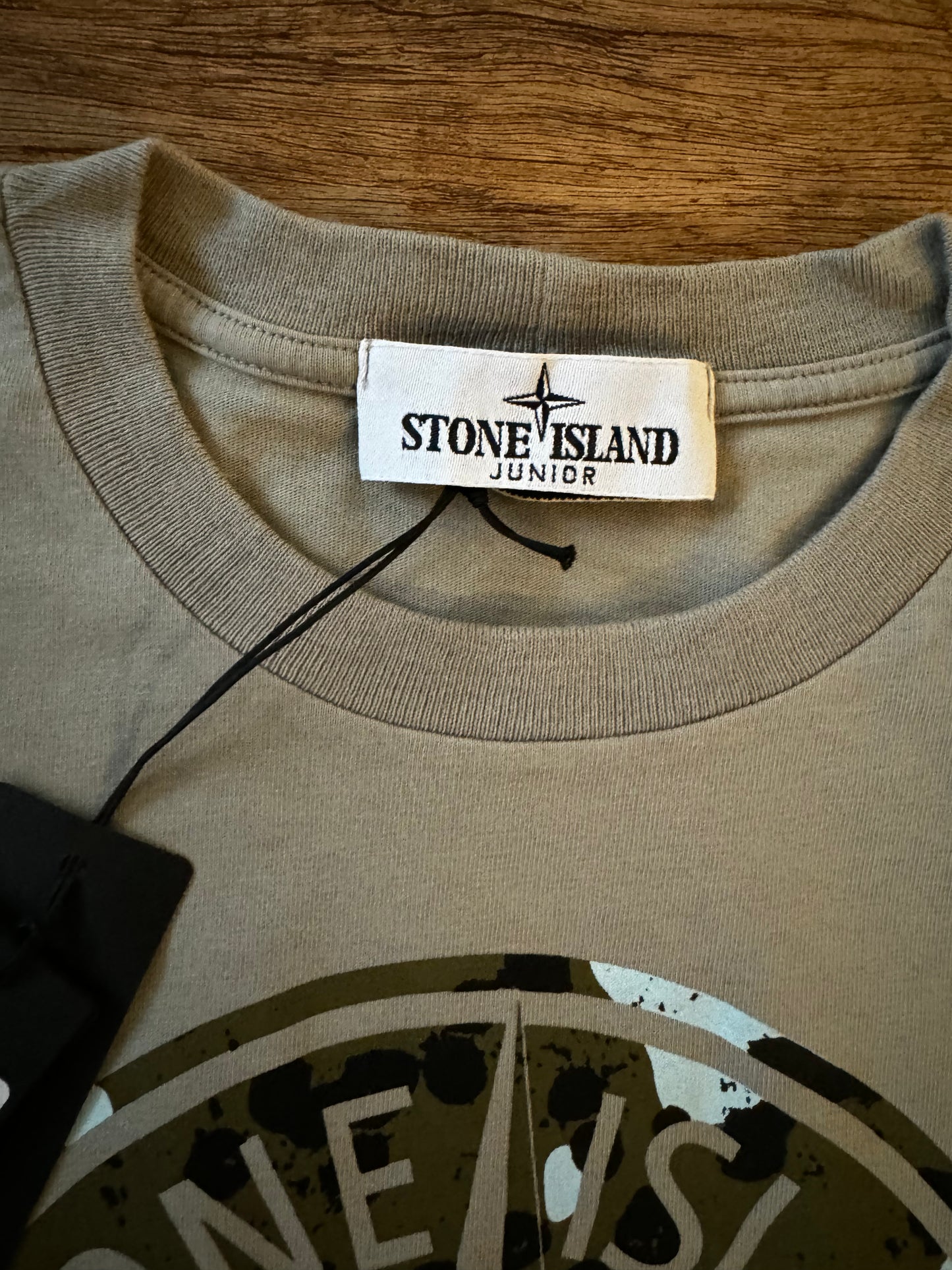 JUNIOR STONE ISLAND- COMPASS LOGO-PRINT COTTON T-SHIRT