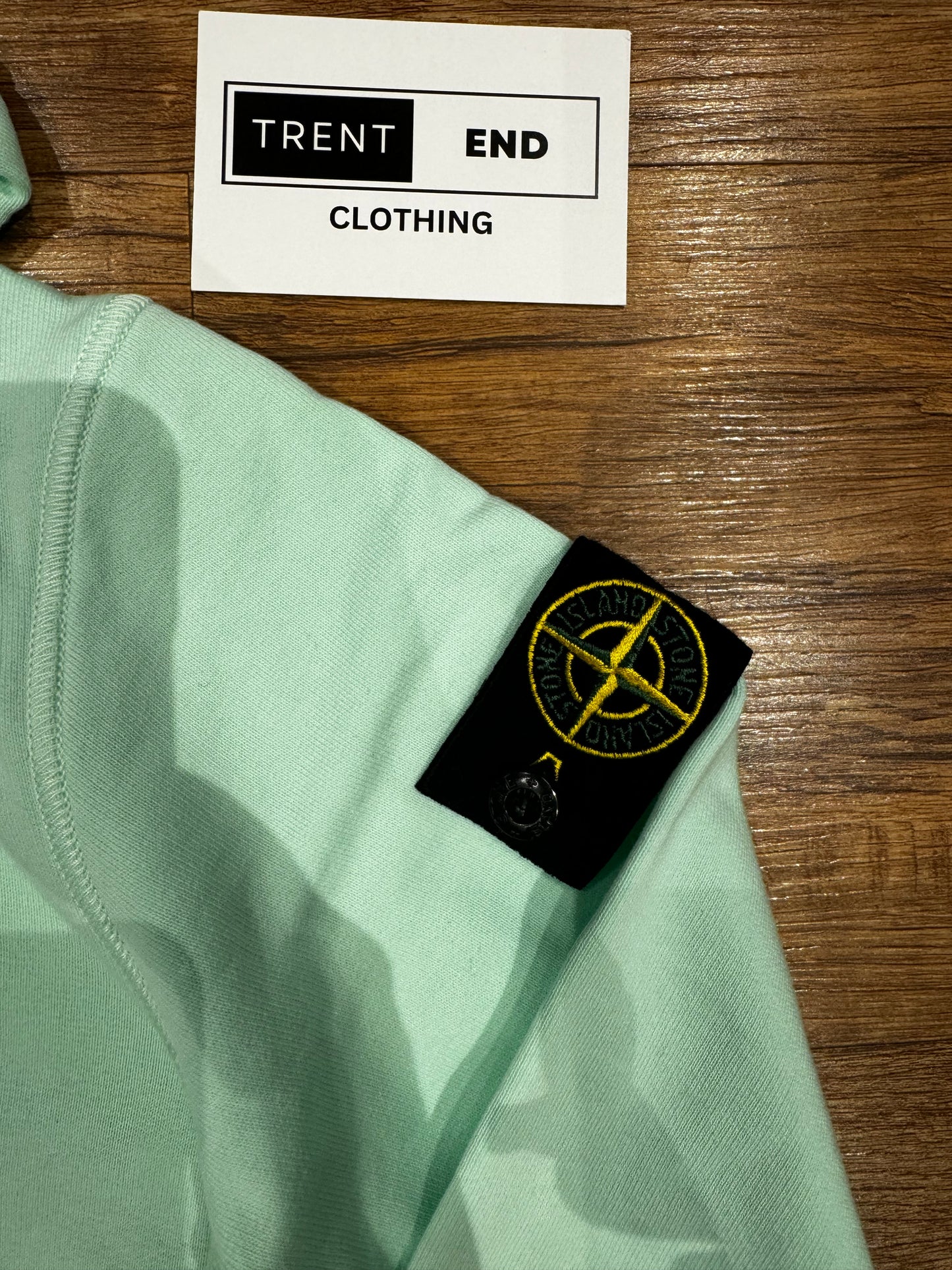 JUNIOR STONE ISLAND COMPASS PATCH HOODIE - LIGHT GREEN