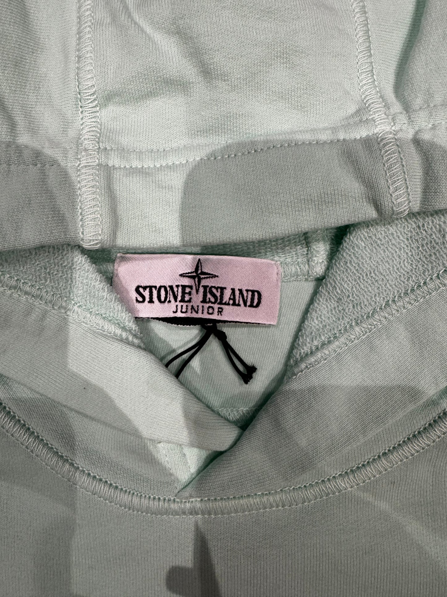 JUNIOR STONE ISLAND COMPASS PATCH HOODIE - LIGHT GREEN